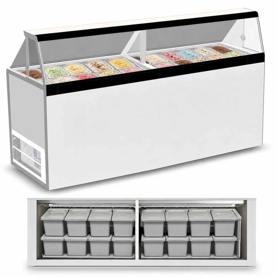 16 Display / 12 Storage Tub Capacity