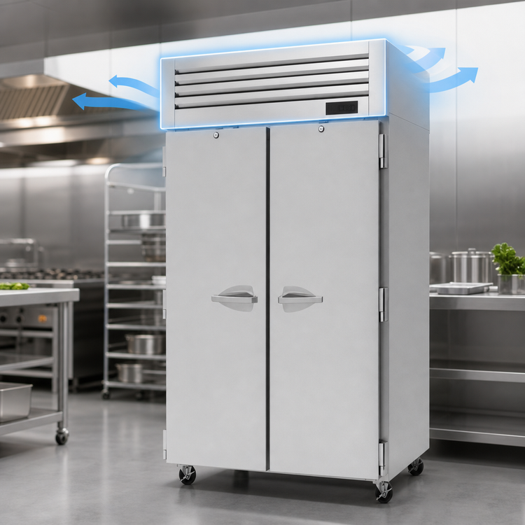 Product image #3 for Turbo Air PRO Series Two-Section Reach-In Refrigerator, 47.73 Cu. Ft., Top-Mount Self-Contained, Solid Doors