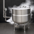 Thumbnail image #3 for Crown DL-150 Stationary Direct Steam 2/3 Jacketed Kettle - 150 Gallon Capacity