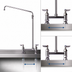 Thumbnail image #3 for Big-Flo 8-Inch Center Deck Mount Double Pantry Mixing Faucet with 18-Inch Swing Nozzle