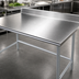 Thumbnail image #3 for Advance Tabco 72 Inch x 30 Inch 16-Gauge 304 Stainless Steel Work Table with 5 Inch Backsplash and Galvanized Open Base