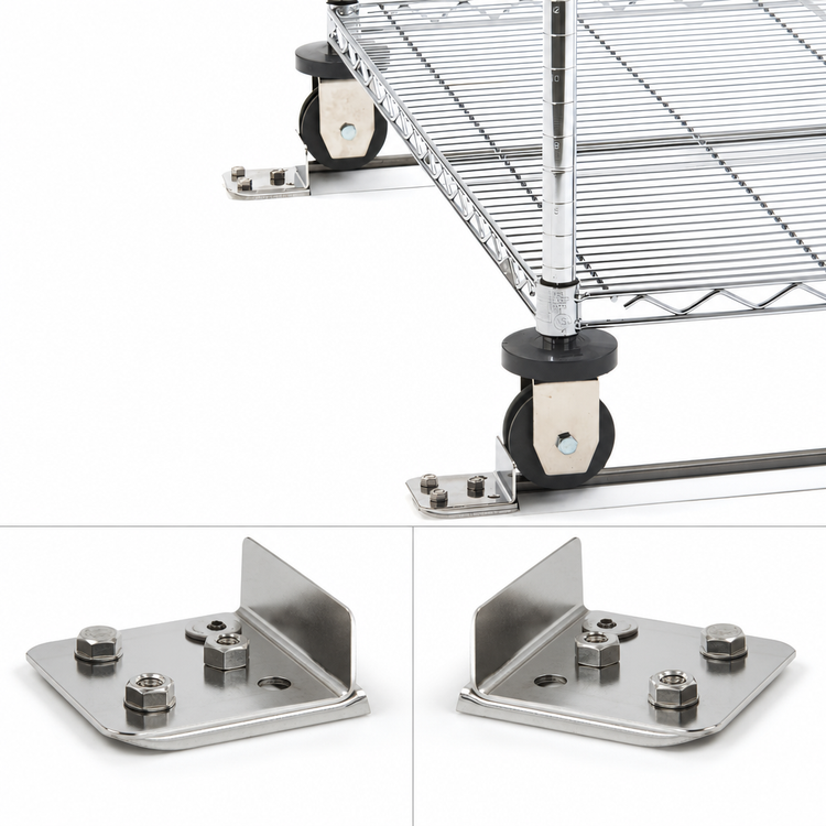 Product image #3 for Metro qwikTRAK Shelving Stop Plate Kit, Set of 2