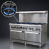 Thumbnail image #3 for IKON Cooking 60-Inch Natural Gas Commercial Range with 6 Burners, 24-Inch Griddle, and 2 Static Ovens