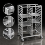 Thumbnail image #3 for Channel Manufacturing 424A6 Double-Section Aluminum Cafeteria Tray Rack, 18-Tray Capacity, 18 x 26-Inch Trays, 6-Inch Centers