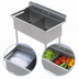 Thumbnail image #3 for 37 Inch Wide 2-Compartment Commercial Stainless Steel Sink with Backsplash and Galvanized Legs
