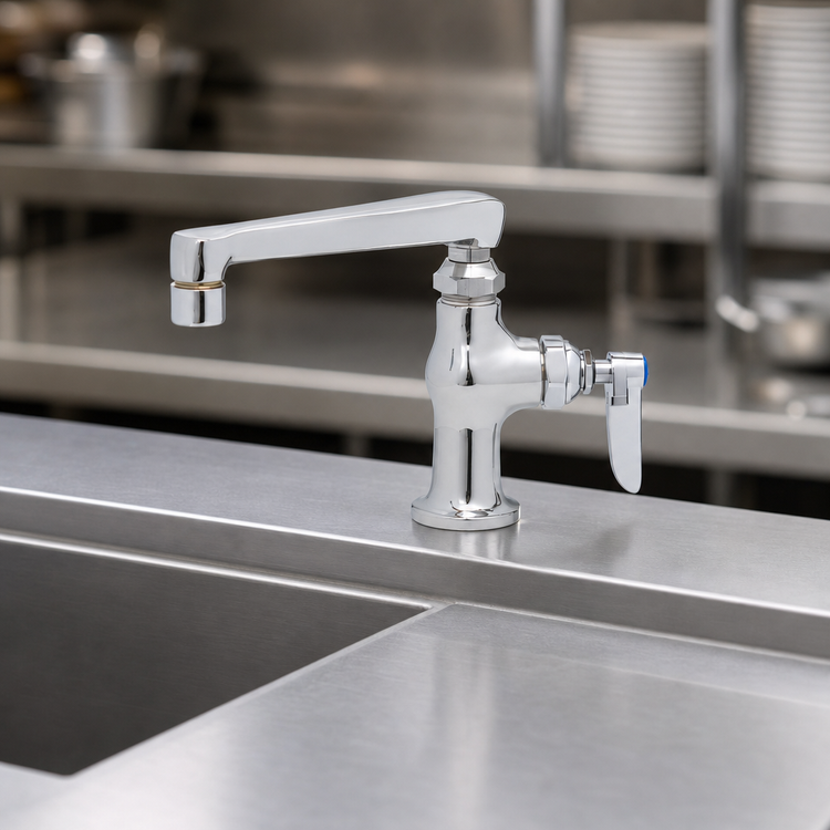 Product image #3 for T&S Brass B-0208 Single Pantry Faucet with 6-Inch Cast Spout, Deck Mounted