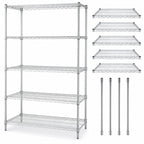 Thumbnail image #3 for Quantum WR86-1872S-5 72"W x 18"D x 86"H 5-Shelf Stationary Wire Shelving Starter Kit, 304 Stainless Steel