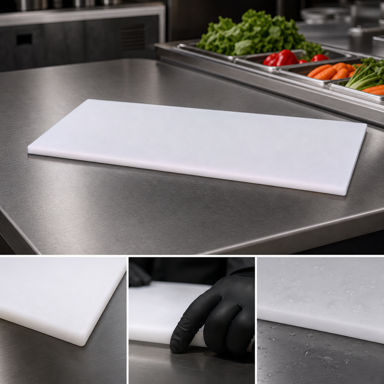 Product image #3 for John Boos PL67 48 x 10 x 3/4 Inch Reversible Polyethylene Steam Table Cutting Board