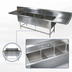 Thumbnail image #3 for John Boos Pro-Bowl 3-Compartment Sink with Dual Drainboards, 87-1/4 Inch W x 25-1/2 Inch D, 14 Gauge Stainless Steel