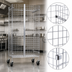 Thumbnail image #3 for Winco 24 x 48 x 63 Inch Chrome-Plated Wire Security Cage with Side-Hinged Doors