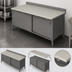 Thumbnail image #3 for John Boos 84-Inch x 30-Inch Poly Top Work Table with Cabinet Base and Sliding Doors
