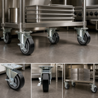 Thumbnail image #3 for Krowne Royal Series 28-166S Heavy-Duty Triangle Plate Swivel-Lock Casters, 5-Inch Wheels, 500 lb. Capacity, Set of 4 Case of 3