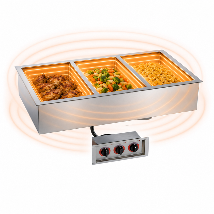 Product image #3 for Alto-Shaam Halo Heat Waterless Drop-In Electric Hot Food Well, 3 Full-Size Pan Capacity, 6-3/8-Inch Deep Well (300-HWI/D6)