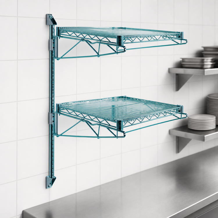 Product image #3 for Quantum Wall-Mounted Cantilever Single Shelf Starter Unit with 54-Inch Posts