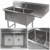 Thumbnail image #3 for John Boos Pro-Bowl 2-Compartment 14-Gauge 300 Series Stainless Steel Sink with 24-Inch Right Drainboard, 16 x 20 x 12-Inch Bowls