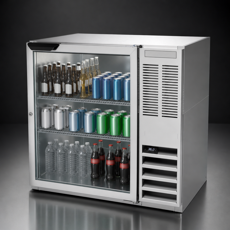 Product image #3 for Beverage Air BB36HC-G-S One-Section Glass Door Back Bar Refrigerator, 36-Inch Wide, Side-Mounted Self-Contained