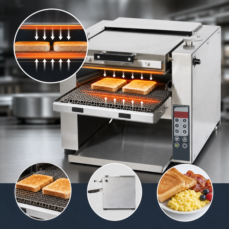 Product image #3 for Ultra-Max Horizontal Countertop Contact Conveyor Toaster, 1,400 Slices/Hour