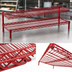 Thumbnail image #3 for QuadTruss 2-Tier Front Case Merchandise Cantilever Wire Shelving Unit, 24W x 14D x 14H, Red Epoxy