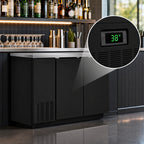 Thumbnail image #3 for Serv-Ware BB2-24-HC 49-Inch 2-Door Back Bar Bottle Cooler, 10 Cu. Ft., Black Exterior, Stainless Steel Top and Interior
