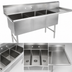 Thumbnail image #3 for John Boos B Series 3-Compartment Sink with Right Drainboard, 100-3/16 in. W x 29-1/2 in. D x 44 in. H, 16-Gauge Stainless Steel