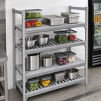 Thumbnail image #4 for Cambro Camshelving® Premium CPSK2154VS4480 4-Shelf Polymer Shelving Kit, Solid & Vented, 54"W x 21"D, Speckled Gray