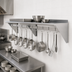 Thumbnail image #3 for Wall-Mounted Overshelf Pot Rack with 9 Hooks, 96 x 15 Inches