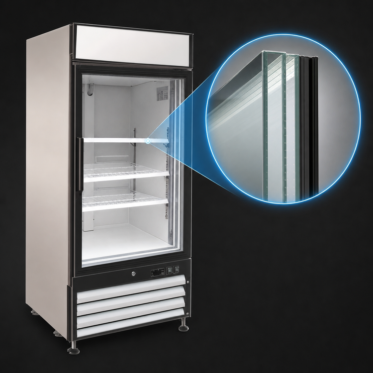 Product image #3 for Maxx Cold X-Series One-Section Reach-In Glass Door Freezer Merchandiser, 16 Cu. Ft., Bottom-Mounted Compressor
