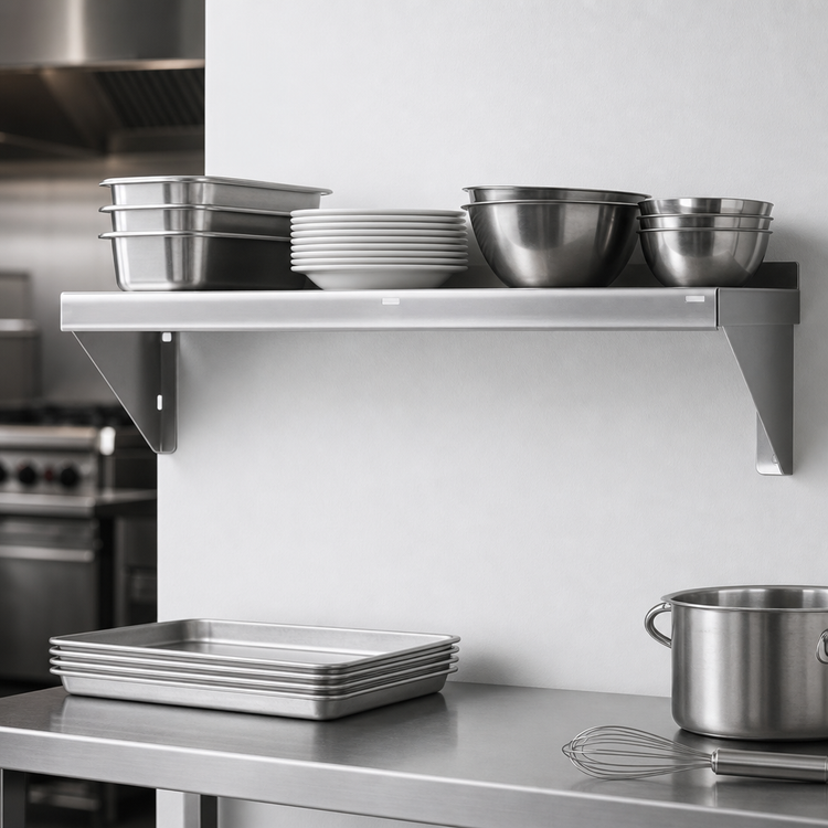 Product image #3 for Advance Tabco Special Value Series 36-Inch Wall-Mounted Stainless Steel Shelf with Tab-Lock Design