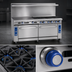 Thumbnail image #3 for Imperial Pro Series 72-Inch Gas Restaurant Range with 6 Open Burners, 36-Inch Griddle, 1 Convection Oven, and 1 Standard Oven