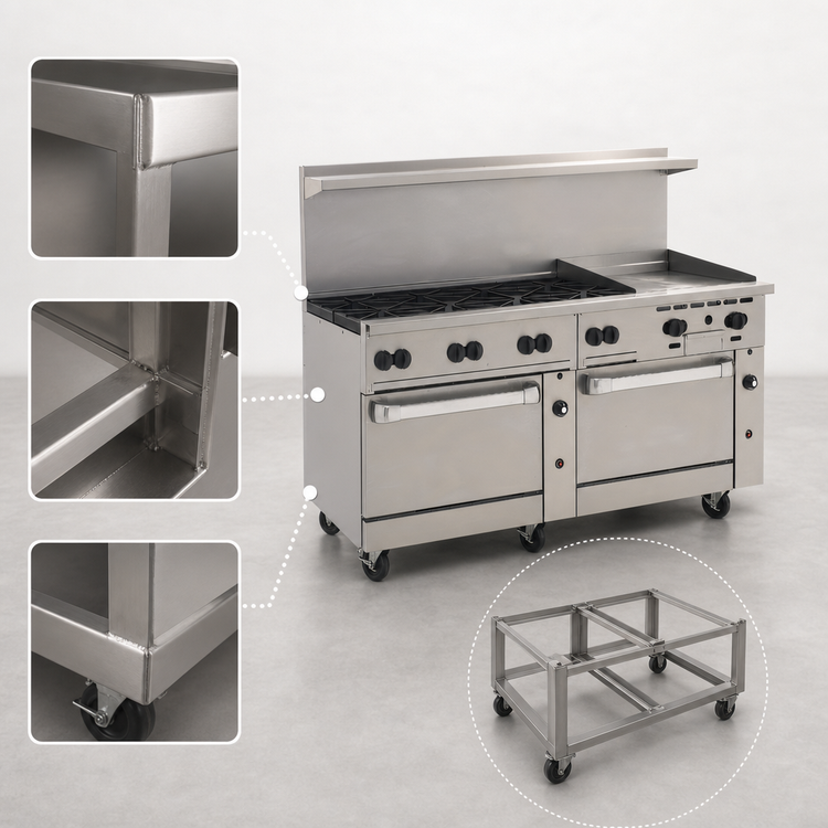 Product image #3 for Vulcan Endurance 72-Inch Gas Restaurant Range with 8 Open Burners, 24-Inch Griddle, and 2 Standard Ovens
