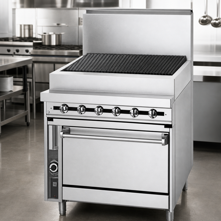 Product image #3 for Titan 48" Gas Heavy Duty Range Match Charbroiler with Cabinet Base