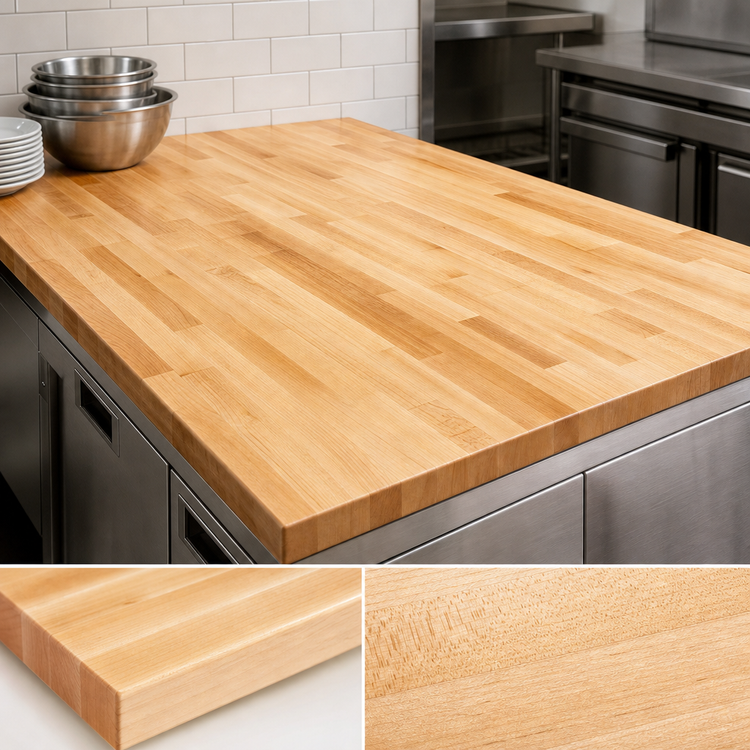 Product image #3 for John Boos Boos Block 144 x 48 Inch Kitchen Countertop, Northern Hard Rock Maple, Blended Edge Grain, Penetrating Oil Finish