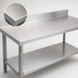 Thumbnail image #3 for Omcan Standard Series 48-Inch Stainless Steel Work Table with 4-Inch Backsplash and Undershelf