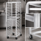 Thumbnail image #3 for Advance Tabco Full-Height Mobile End-Loading Aluminum Pan Rack, 12 Full-Size Sheet Pans