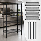 Thumbnail image #3 for Quantum WR63-2142BK 4-Shelf Wire Shelving Starter Unit, 42"W x 21"D x 63"H, Black Epoxy