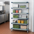 Thumbnail image #3 for Metro MetroMax 4 5AX327G4 All-Polymer Add-On Shelving Unit, 30W x 18D x 74H, 5 Open Grid Shelves, Blue