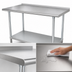 Thumbnail image #3 for Advance Tabco 84-Inch x 36-Inch 14-Gauge 304 Stainless Steel Work Table with Rear Upturn and Galvanized Undershelf