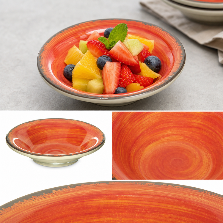 Product image #4 for Mingle™ Fireball Melamine Fruit Bowl, 4.5 oz, 5 Inch Round, Swirl Design