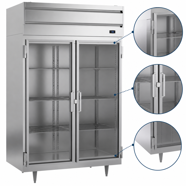 Product image #3 for Beverage-Air P Series Two-Section Top-Mount Glass Door Reach-In Freezer, 44.57 Cu. Ft.