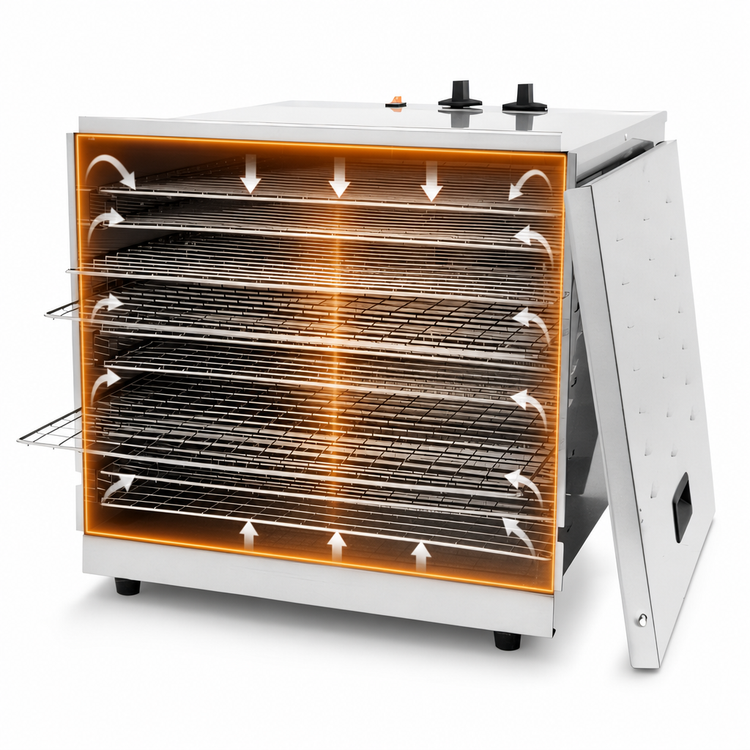 Product image #3 for Omcan Single-Zone Commercial Food Dehydrator with 10 Removable Racks