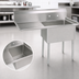 Thumbnail image #3 for BK Resources 1-Compartment Commercial Stainless Steel Sink with Left Drainboard and Legs, 24