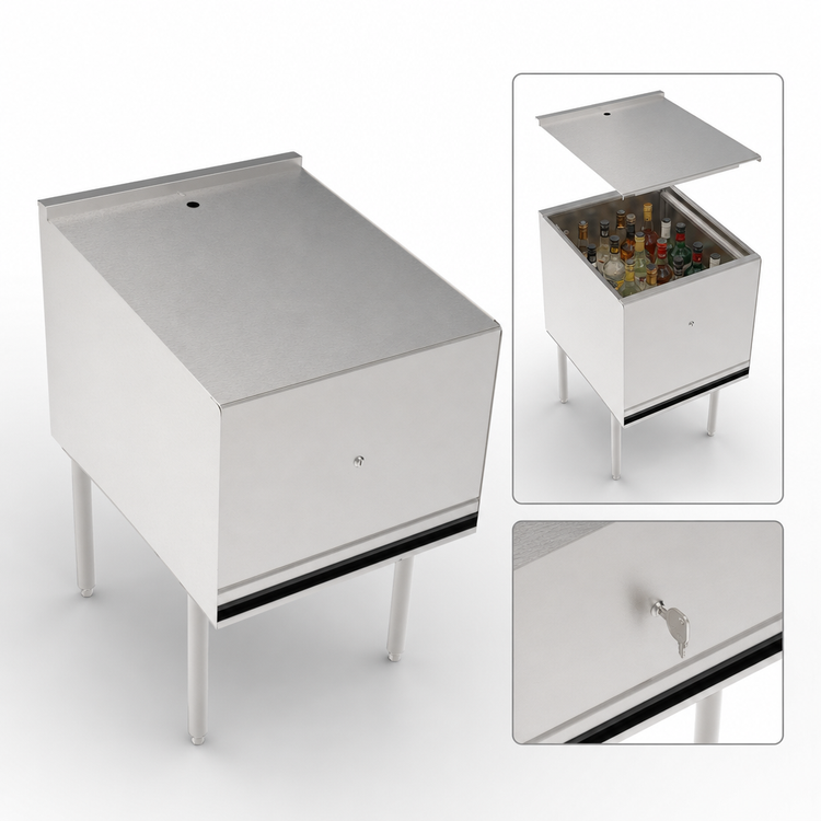 Product image #3 for Krowne Royal Series Freestanding Underbar Liquor Bottle Display Unit with Removable Locking Cover, 24 Inch x 29 Inch, 28-Bottle Capacity