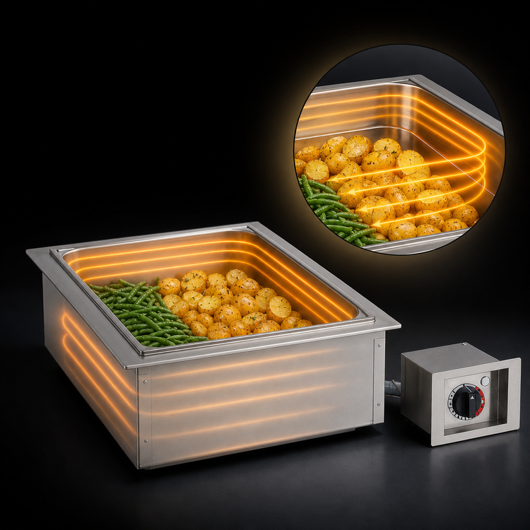 Product image #3 for BK Resources E-H11-6 Drop-In Electric Waterless Hot Food Well with Halo Heat