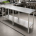 Thumbnail image #3 for Eagle Group Budget Series 108 in. x 30 in. 430 Stainless Steel Work Table with Adjustable Undershelf