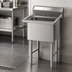Thumbnail image #3 for Advance Tabco Special Value Series 1-Compartment Fabricated Sink with Tile Edge Splash, 18 x 24 x 14-Inch Bowl, 304 Stainless Steel