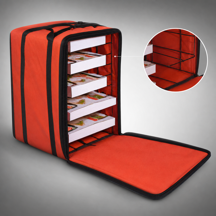 Product image #3 for Deluxe Insulated Pizza Delivery Bag with Rack, 19 x 19 x 27 Inches, Holds 10 Boxes