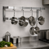Thumbnail image #3 for John Boos PRW22-X 60-Inch Wall-Mount Double-Bar Stainless Steel Pot Rack with 10 Hooks