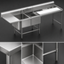 Thumbnail image #3 for Spec-Master FNP2840-2-24L-48TR Two-Compartment Stainless Steel Prep Sink with Left Drainboard and Prep Area