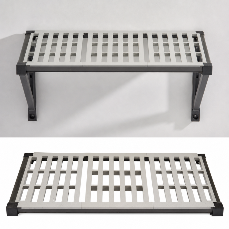 Product image #3 for Cambro Camshelving Elevation Series 21 in. x 42 in. Wall-Mounted Vented Shelf Kit, Brushed Graphite