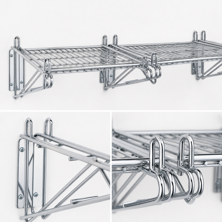 Product image #3 for Metro Super Erecta Double Direct Wall Mount Shelf Support for 14-Inch Shelves, Stainless Steel